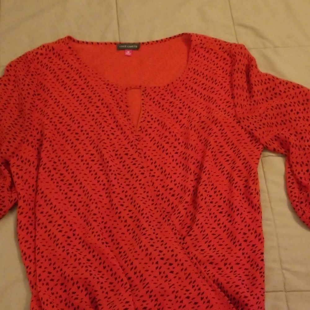 Red and black blouse